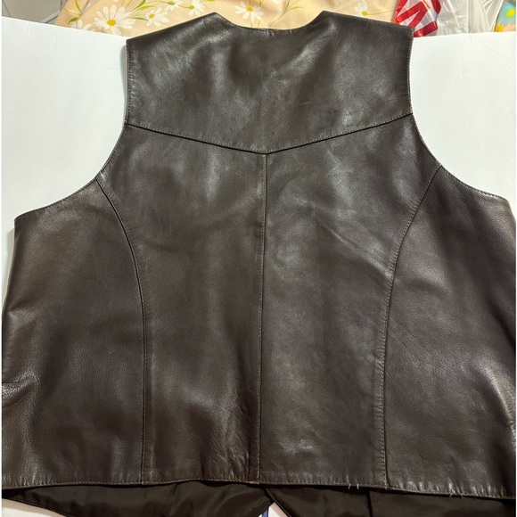 Vintage Phase 2 Brown Leather Vest Men’s Big and Tall 2X - Picture 8 of 13